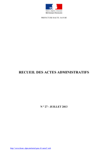 RECUEIL DES ACTES ADMINISTRATIFS N ° 27 - JUILLET 2013