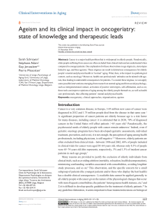 Ageism and its clinical impact in oncogeriatry: Clinical Interventions in Aging Dove