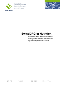 SwissDRG et Nutrition  Implication de la diététique dans le