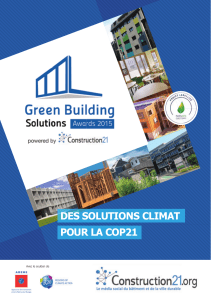 DES SOLUTIONS CLIMAT POUR LA COP21 Avec le soutien de