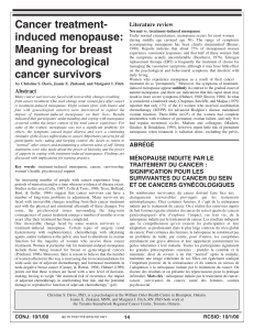 Cancer treatment- induced menopause: Literature review