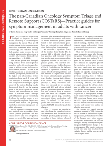 The pan-Canadian Oncology Symptom Triage and Remote Support (COSTaRS)—Practice guides for