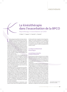 L La kinésithérapie dans l’exacerbation de la BPCO KINESITHÉRAPIE