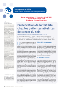 U Préservation de la fertilité chez les patientes atteintes de cancer du sein