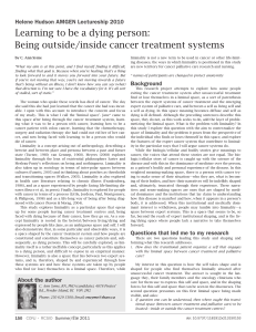 Learning to be a dying person: Being outside/inside cancer treatment systems