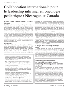 Collaboration internationale pour le leadership infirmier en oncologie