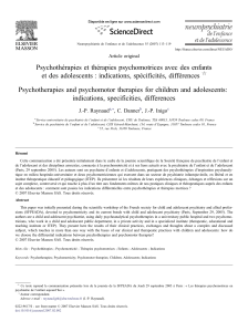 psychotherapies et therapies psychomotrices avec des enfants et 