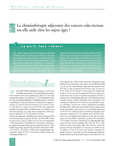 La chimiothérapie adjuvante des cancers colo-rectaux