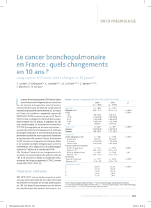 Le cancer bronchopulmonaire en France : quels changements en 10 ans ?