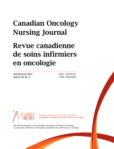 Canadian Oncology Nursing Journal Revue canadienne de soins infirmiers