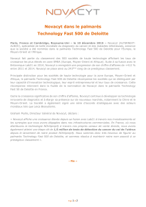 Novacyt dans le palmarès Technology Fast 500 de Deloitte