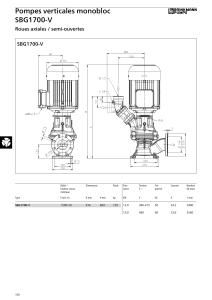 Pompes verticales monobloc SBG1700-V Roues axiales / semi-ouvertes