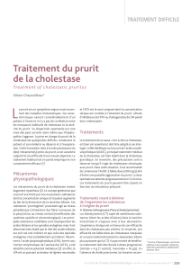 L Traitement du prurit de la cholestase TRAITEMENT DIFFICILE