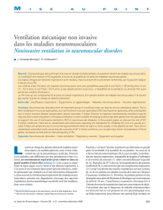 Ventilation mécanique non invasive dans les maladies neuromusculaires M