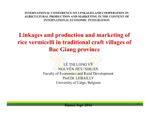 INTERNATIONAL CONFERENCE ON LINKAGES AND COOPERATION IN