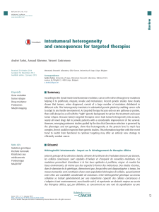 Intratumoral heterogeneity and consequences