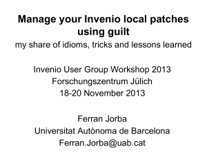 Manage your Invenio local patches using guilt