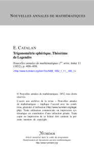 E. C N ATALAN Trigonométrie sphérique. Théorème