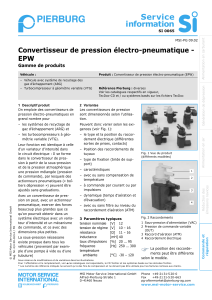 S Service information Convertisseur de pression électro-pneumatique -