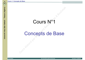 Cours N°1 Concepts de Base Cours élaboré par Messieurs Bendahmane &amp; Boufatah