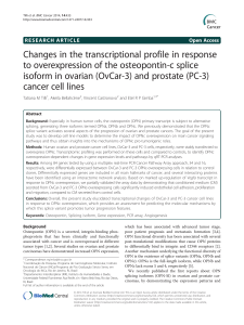 Changes in the transcriptional profile in response