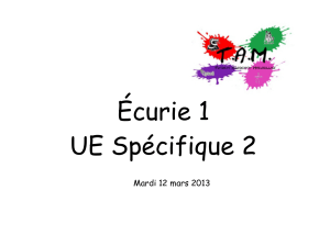 Écurie 1 UE Spécifique 2 Mardi 12 mars 2013