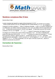 exercices nombres complexes bac s asie maths terminale 1284