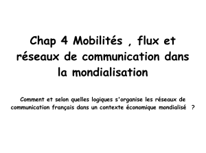 Chap 4 Mobilités , flux et réseaux de communication dans la mondialisation