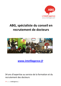 ABG, spécialiste du conseil en recrutement de docteurs  www.intelliagence.fr