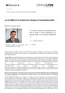 Le CLARA et la recherche clinique et translationnelle