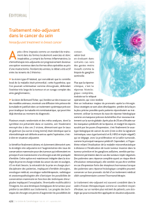A Traitement néo-adjuvant dans le cancer du sein ÉDITORIAL
