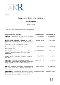 Programme Blanc International II - Edition 2011 –