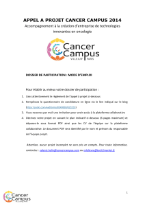APPEL A PROJET CANCER CAMPUS 2014 innovantes en oncologie