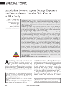 SPECIAL TOPIC Association between Agent Orange Exposure and Nonmelanotic Invasive Skin Cancer: