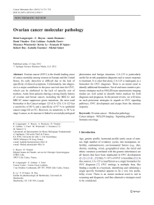 Ovarian cancer molecular pathology NON-THEMATIC REVIEW