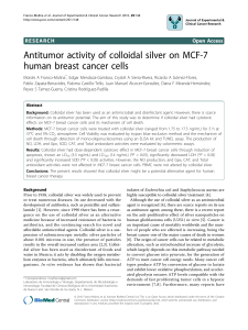 Antitumor activity of colloidal silver on MCF-7 human breast cancer cells