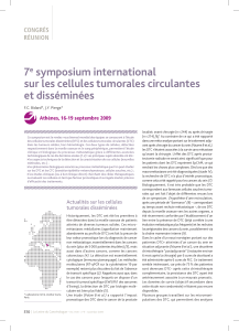 7 symposium international sur les cellules tumorales circulantes et disséminées