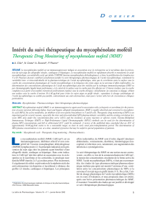 Intérêt du suivi thérapeutique du mycophénolate mofétil D
