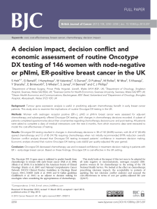 A decision impact, decision conflict and economic assessment of routine Oncotype