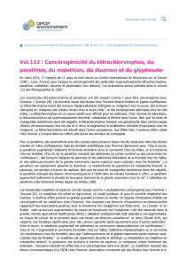 Rechercher dans le site Cancer environnement Monographies du CIRC Vol.112 : Cancérogénicité du tétrachlorvinphos...
