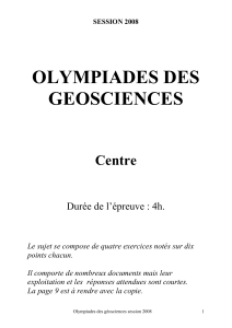 OLYMPIADES DES GEOSCIENCES  Centre