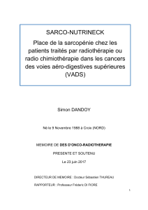 SARCO-NUTRINECK Place de la sarcopénie chez les patients traités par radiothérapie ou