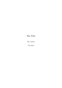 The Title The Author The Date