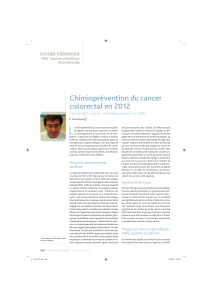 L Chimioprévention du cancer colorectal en 2012 DOSSIER THÉMATIQUE