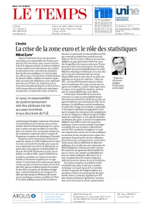 Article du Prof. Milad Zarin dans Le Temps du 19.12.2012: La crise de la zone euro et le r le des statistique s
