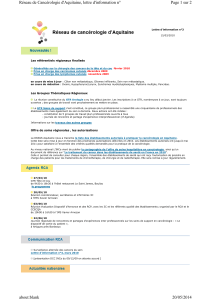 Page 1 sur 2 Réseau de Cancérologie d'Aquitaine, lettre d'information n°