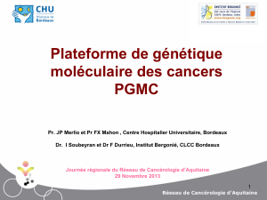 Plateforme de génétique moléculaire des cancers PGMC