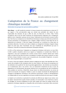 L’adaptation de la France au changement climatique mondial