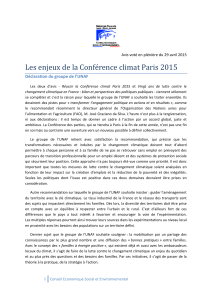 Les enjeux de la Conférence climat Paris 2015