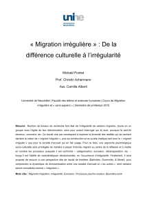 Migration irrégulière. De la différence culturelle à l'irrégularité - Pointet.pdf...